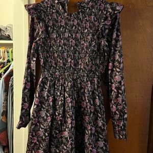 Floral puffy sleeve dress